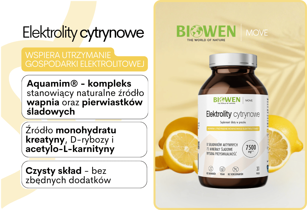 Elektrolity Cytrynowe Proszek 243 g Biowen