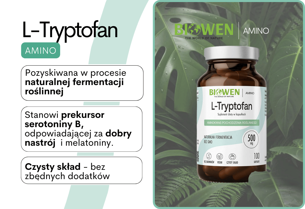 L-Tryptofan 500 mg (100 kaps) Biowen