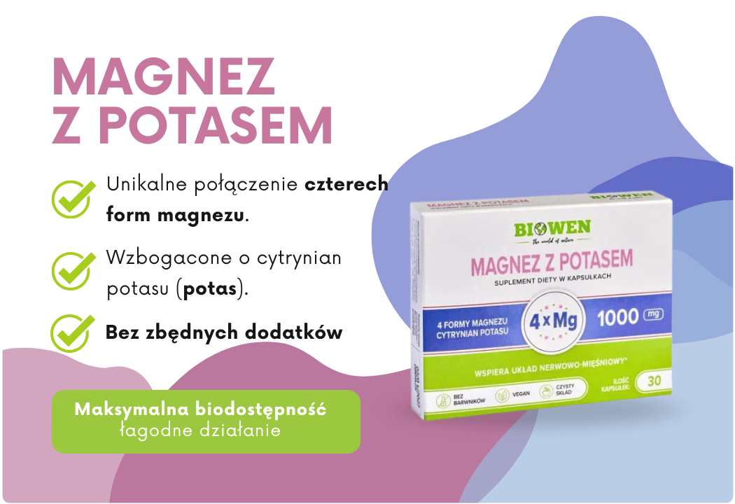 Magnez 4 Formy + Potas 1000 mg VEGE (30 kaps) Biowen
