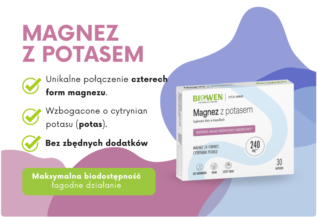Magnez 4 Formy + Potas 1000 mg VEGE (30 kaps) Biowen