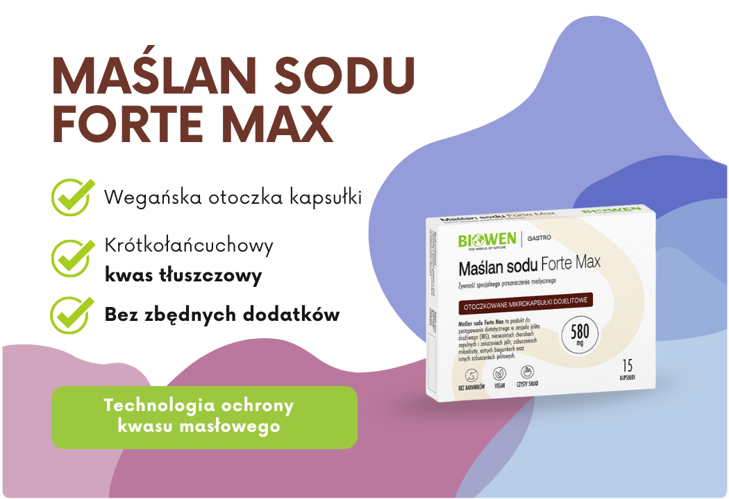Maślan Sodu 580 mg Forte Max VEGE (15 kaps) Biowen