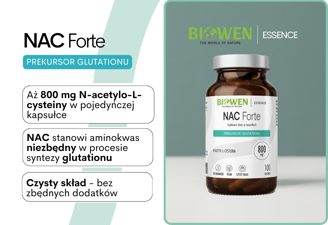 NAC Forte N-Acetylo-L-Cysteina 800 mg VEGE (100 kaps) Biowen