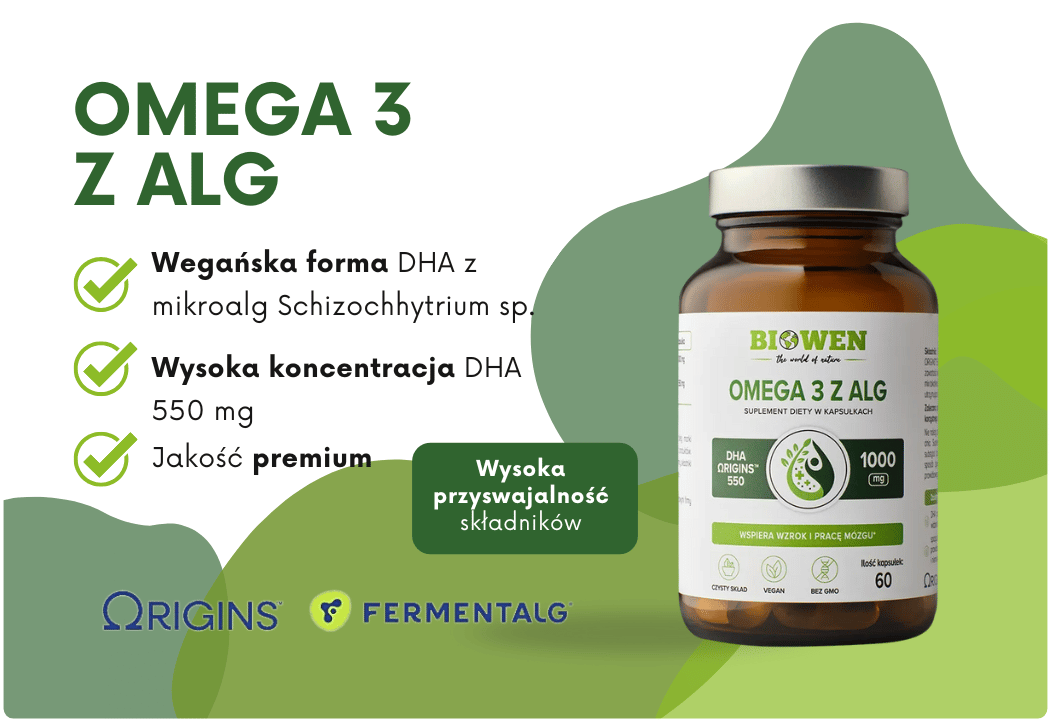 Omega 3 z Alg 1000 mg DHA Vegan (60 kaps) Biowen