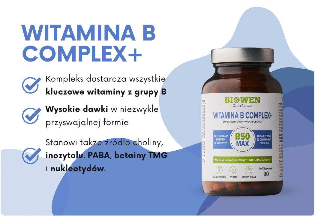 Witamina B Complex+ B50 MAX Methyl (90 kaps) Biowen