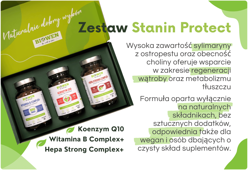Zestaw Suplementów Statin Protect - Witamina B Complex+ Hepa Strong Koenzym Q10 Biowen