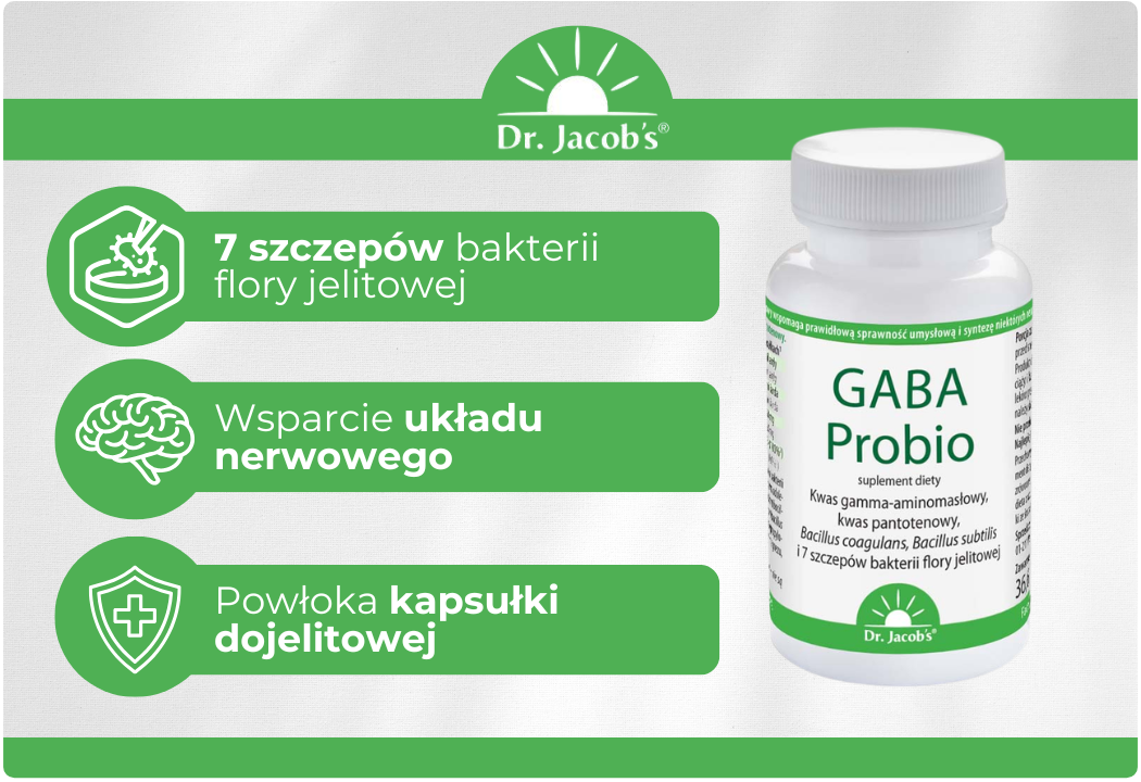 GABA Probio Kwas Gamma-Aminomasłowy Wsparcie Układu Nerwowego (60 kaps) Dr. Jacob's