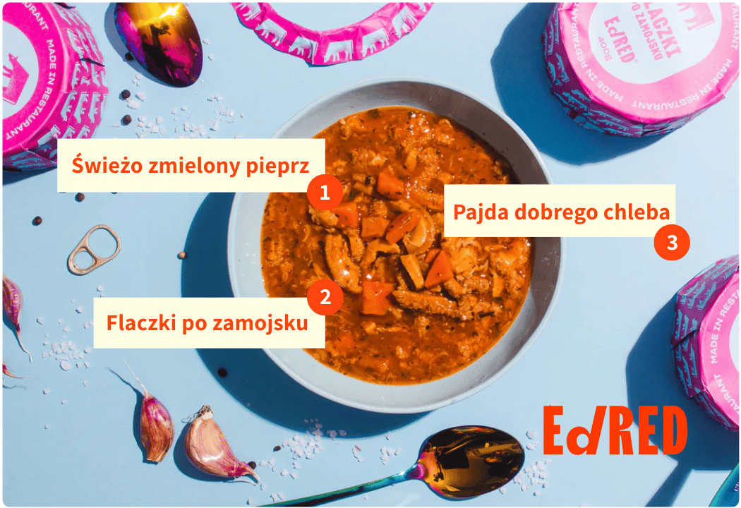 Flaczki po Zamojsku 400 g - Danie Gotowe Puszka 300 g Ed Red