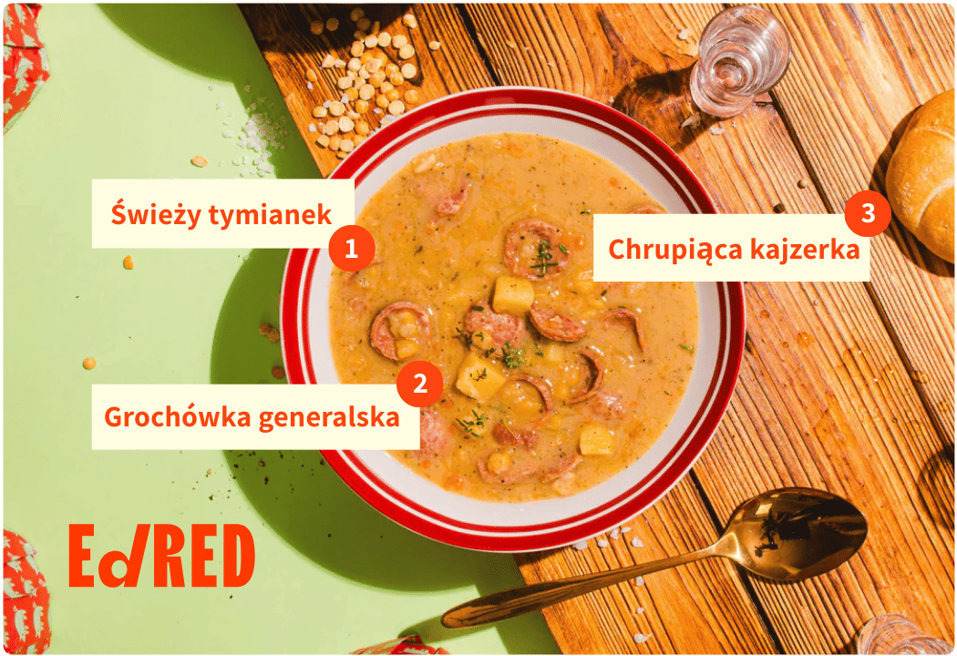 Grochówka Generalska 400 g - Danie Gotowe Puszka 300 g Ed Red