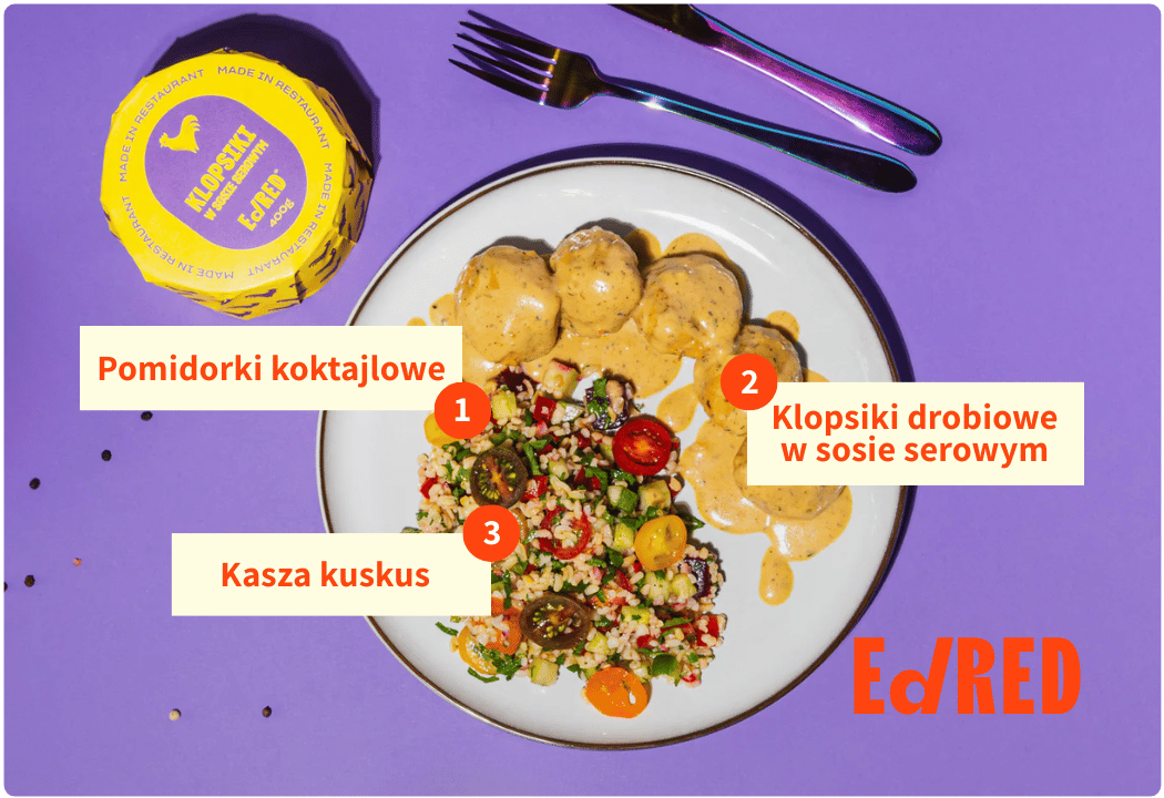 Klopsiki Drobiowe w Sosie Serowym Danie Gotowe 400 g Ed Red