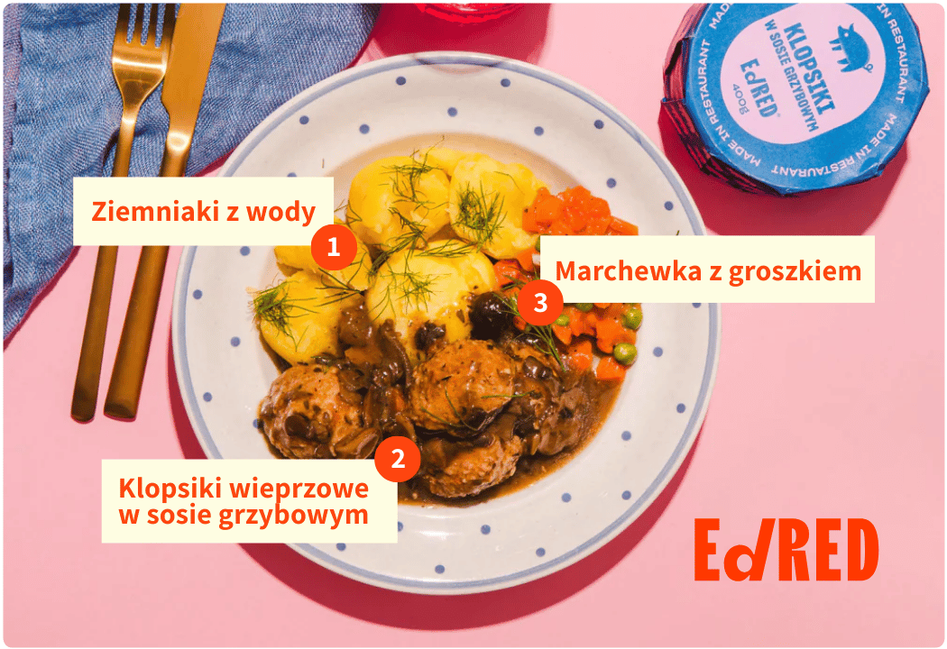 Klopsiki w Sosie Grzybowym Danie Gotowe 400 g Ed Red