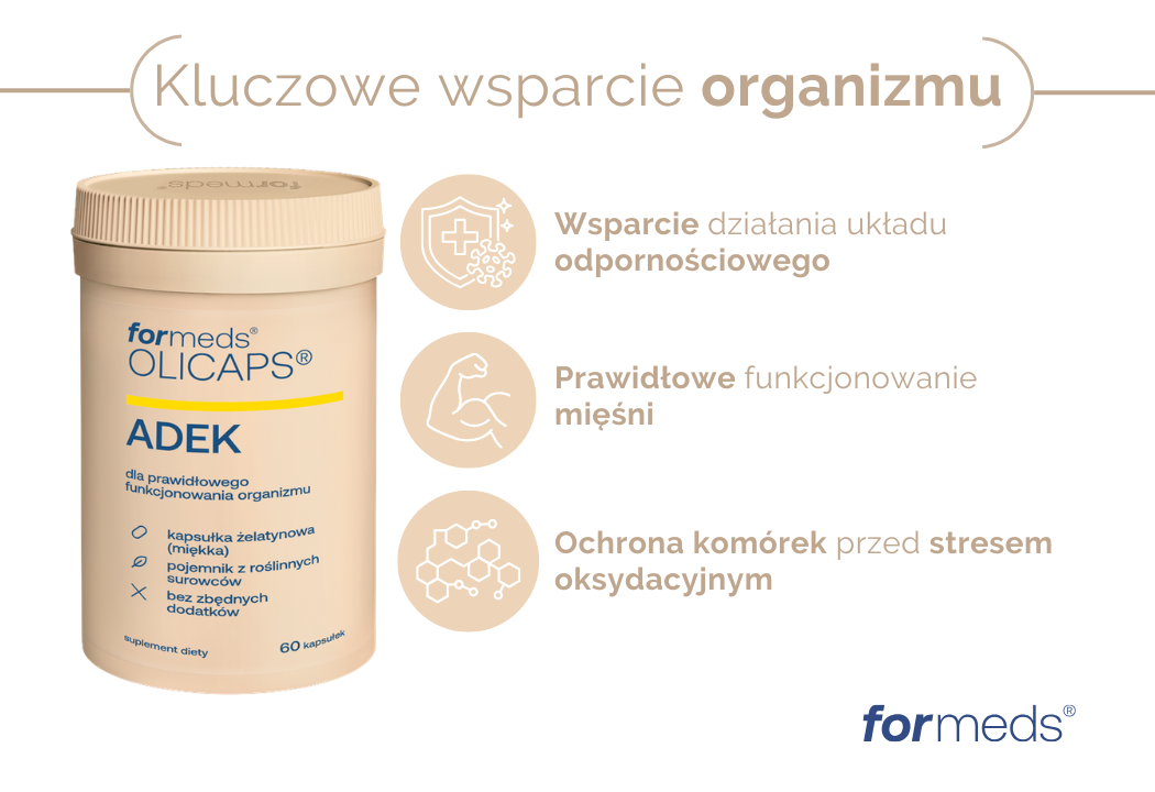 OLICAPS ADEK Kompleks Witamin (A+D+E+K) Olej MCT (60 kaps) formeds