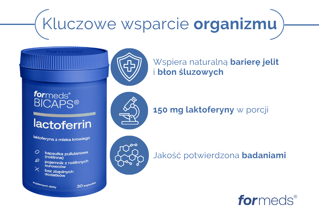 BICAPS Lactoferrin Laktoferyna z Mleka Krowiego (30 kaps) Formeds