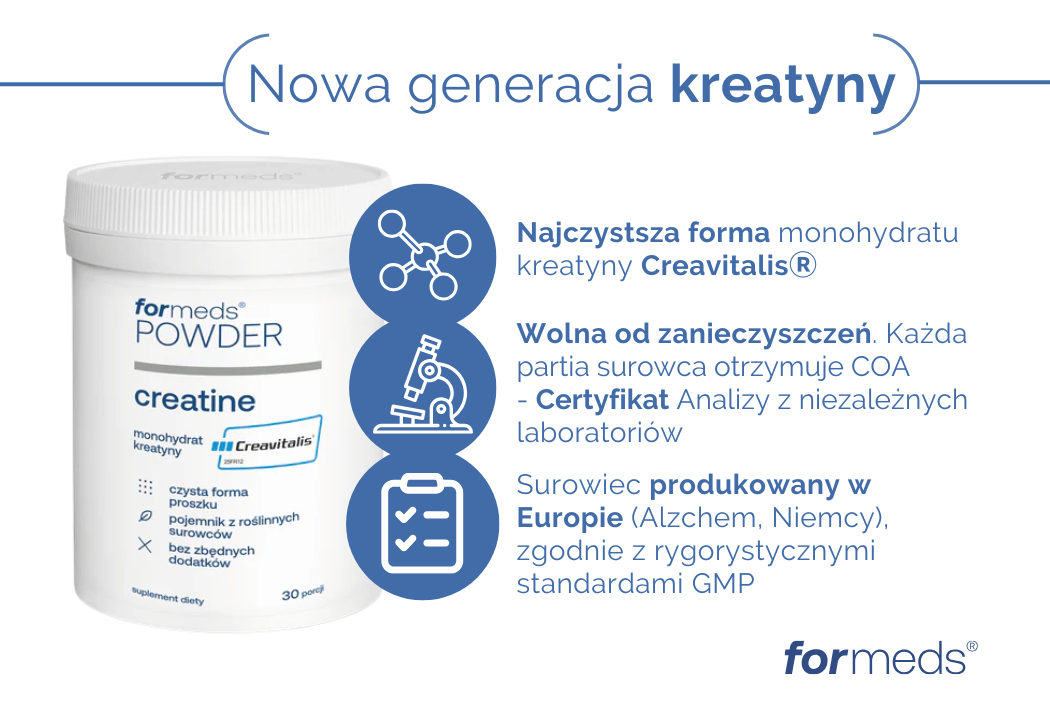 Creatine Monohydrat Kreatyny Pure Creavitalis Proszek 121,8 g ForMeds