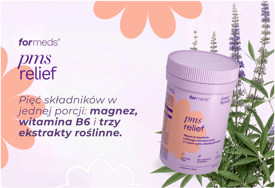 PMS Relief Cytrynian Magnezu B6 Niepokalanek Różeniec Imbir (60 kaps) Female Formula Formeds