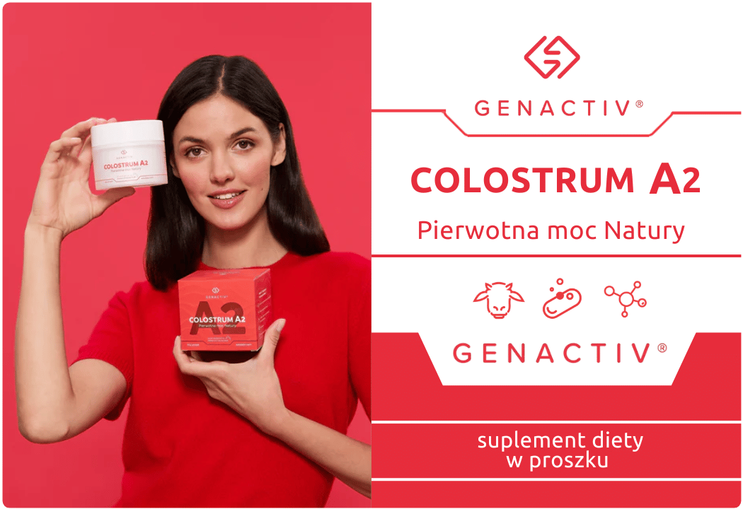 Colostrum A2 Beta-kazeina Liofilizowana Siara Bydlęca w Proszku 45 g Genactiv