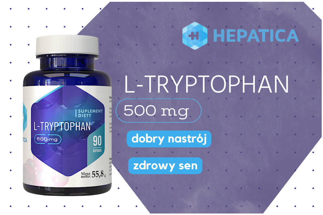 L-Tryptophan 500 mg Tryptofan Aminokwas (90 kaps) Hepatica