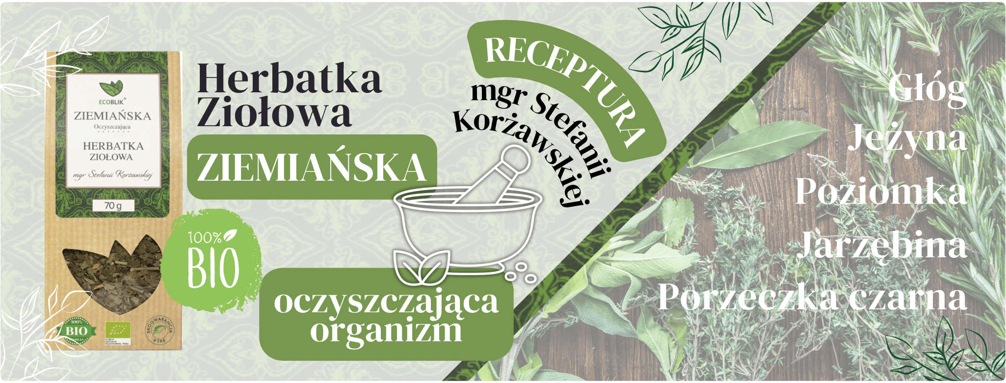 Herbatka ziołowa Ziemiańska 70g EcoBlik 