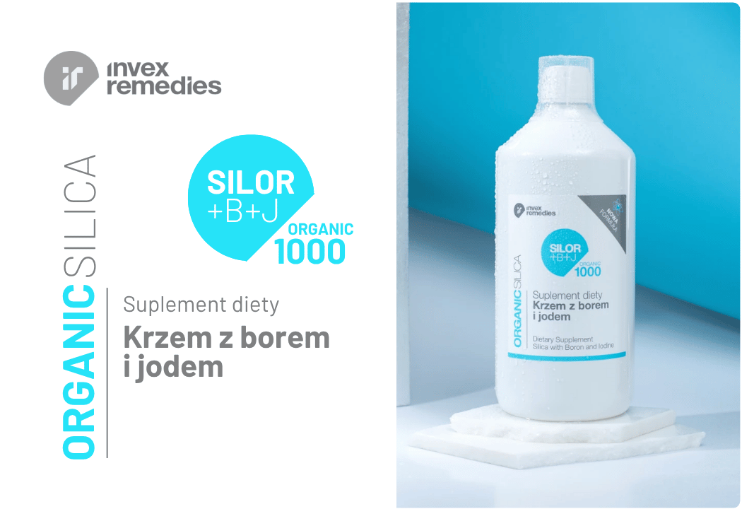 Krzem z Borem i jodem Silor +B+J Organic 1000 Płyn 1000 ml Invex Remedies