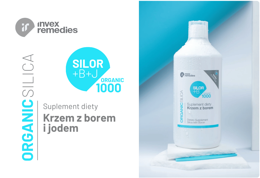 Krzem z Borem i jodem Silor +B+J Organic 1000 Płyn 1000 ml Invex Remedies