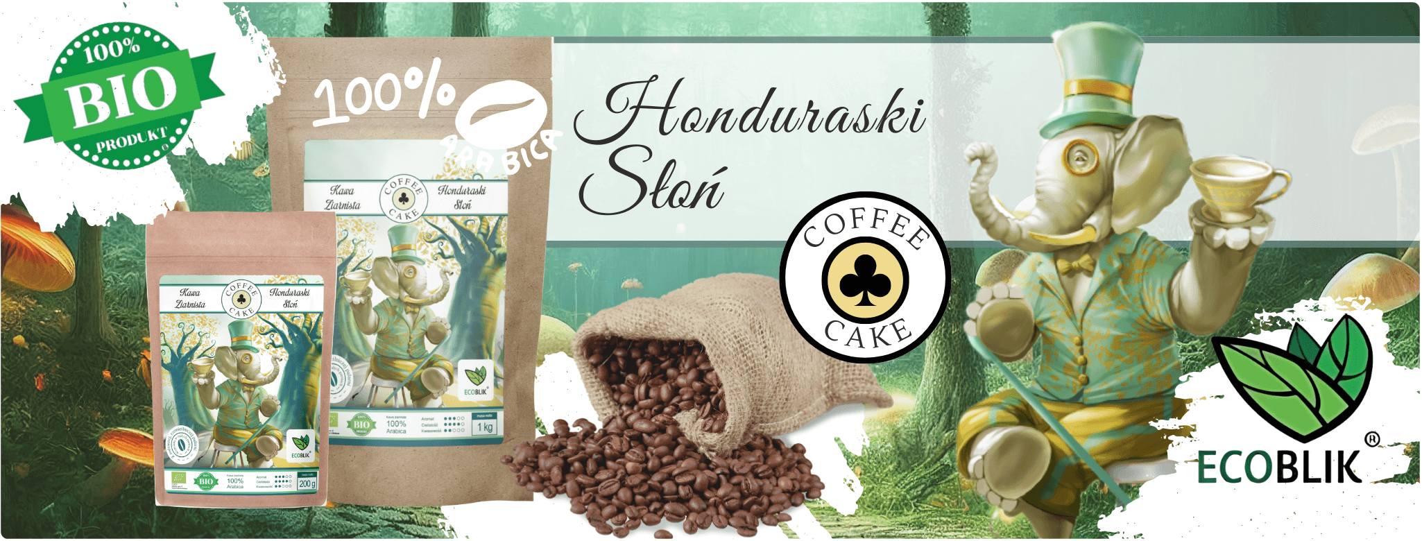 Kawa Ziarnista Honduraski Słoń - Baner EcoBlik 