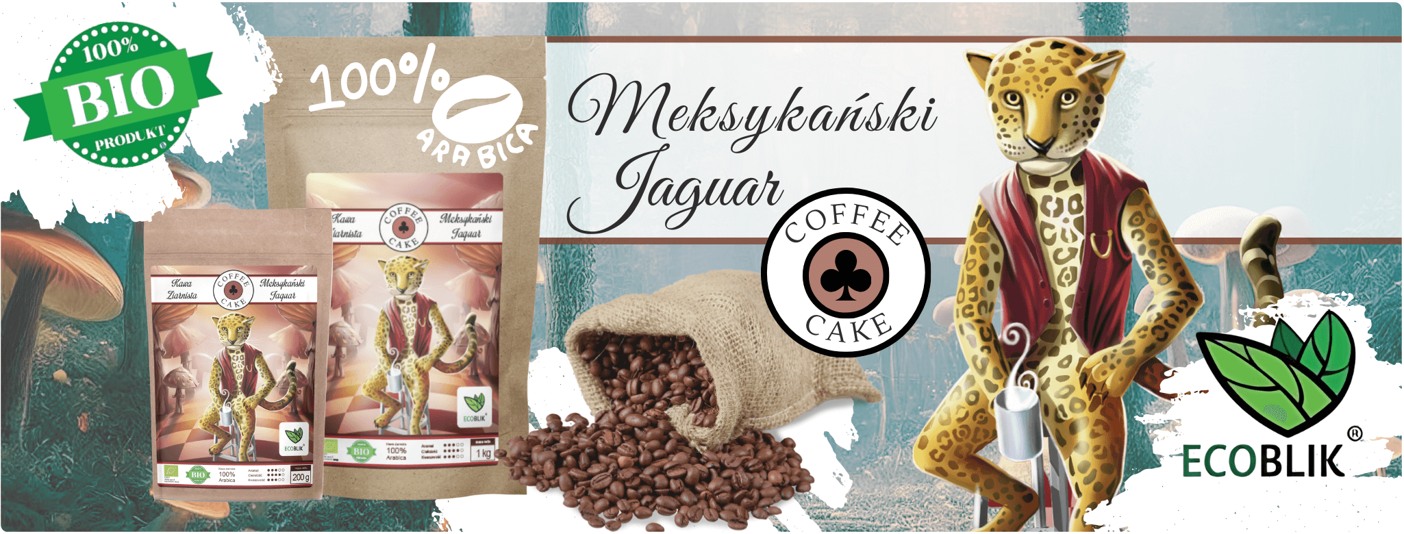 Kawa Ziarnista Meksykański Jaguar - Baner EcoBlik 