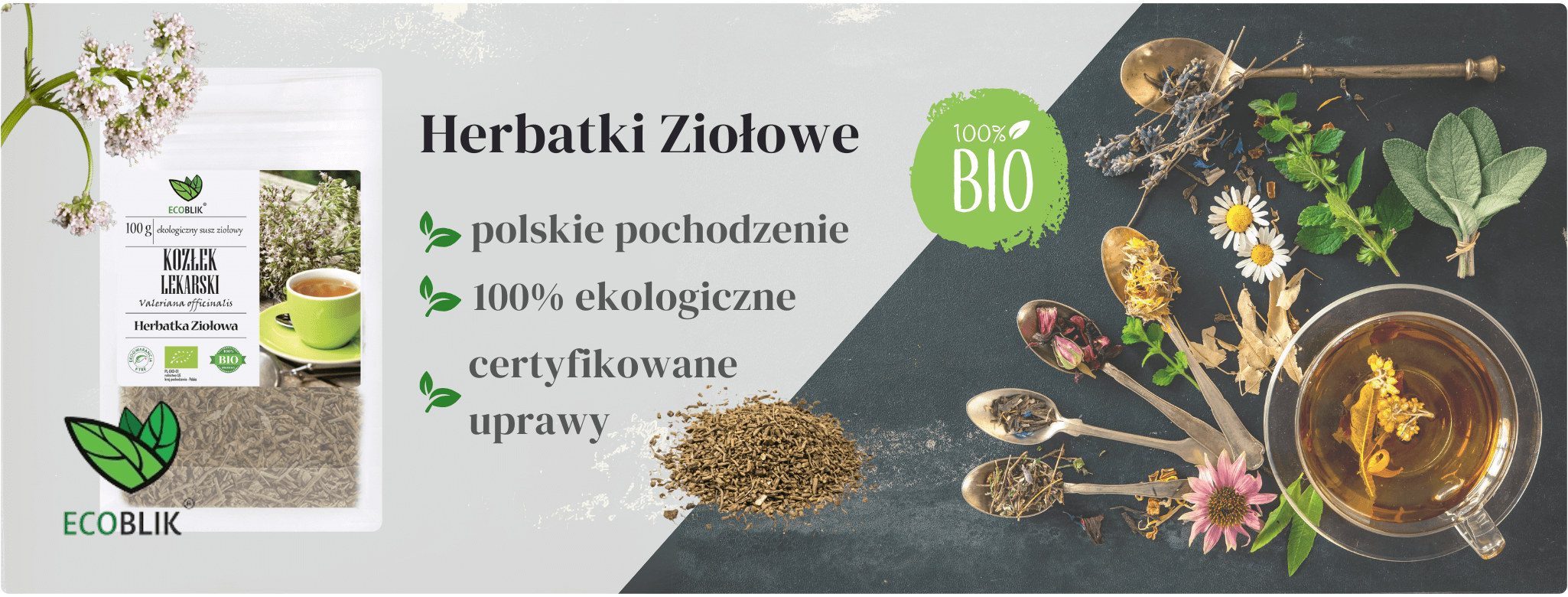 Kozłek lekarski korzeń Herbatka ziołowa EcoBlik