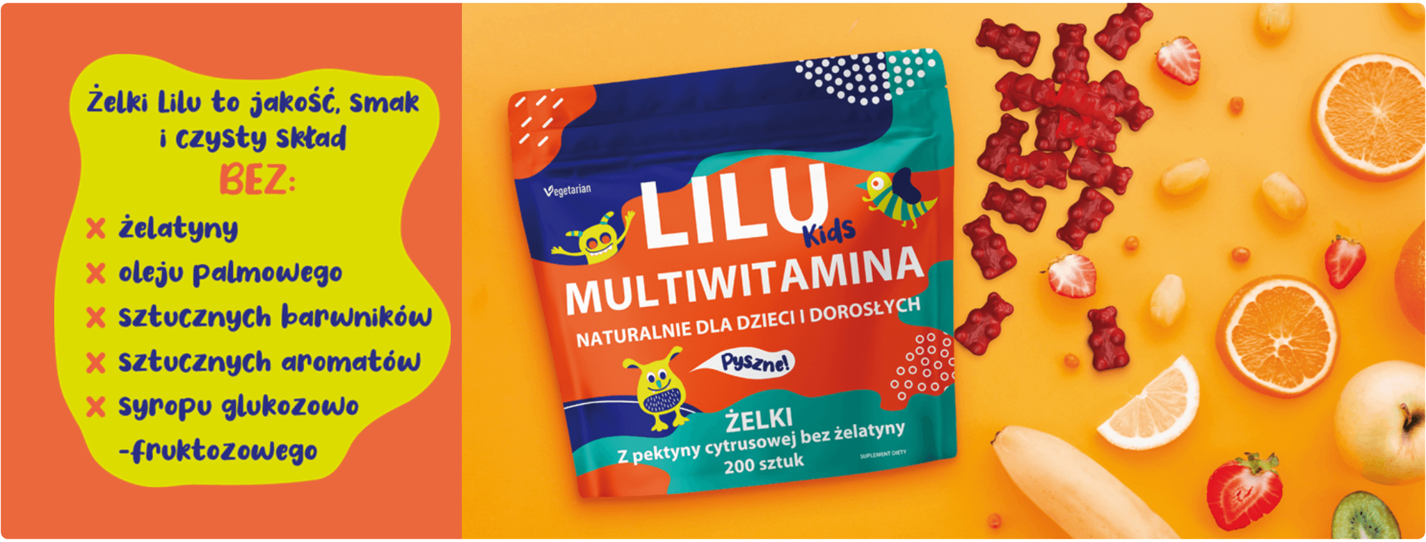 LILU Kids Żelki Multiwitamina 200szt