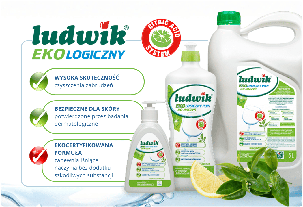 Cechy Płyn do Mycia Naczyń Ludwik Ekologiczny