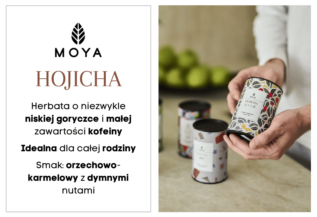 Matcha Hojicha BIO 60 g – Japońska Herbata Zielona Liściasta Prażona MOYA