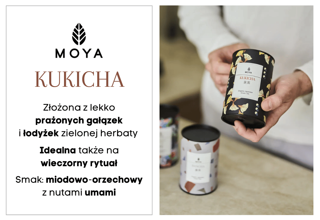 Matcha Kukicha  BIO 60 g – Japońska Herbata Zielona Liściasta Prażona MOYA