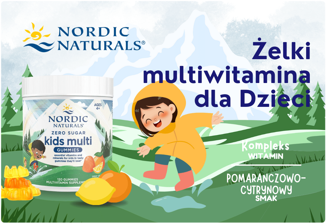 Zero Sugar Kids Multi Gummies Multiwitaminy Żelki dla Dzieci (120 żelków) Nordic Naturals