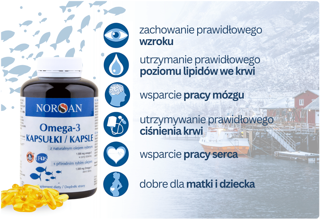 Omega 3 z Naturalnym Olejem Rybnym 1500 mg EPA DHA (120 kaps) NORSAN