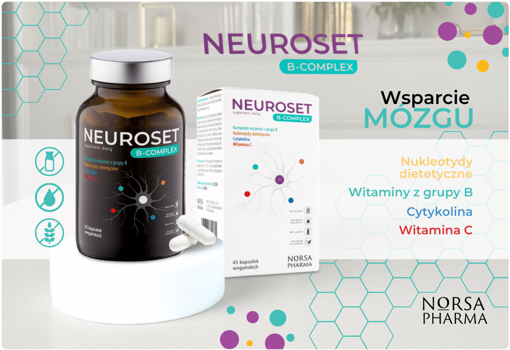 Neuroset B-COMPLEX Cytykolina Witamina C Nukleotydy (45 kaps) Norsa Pharma