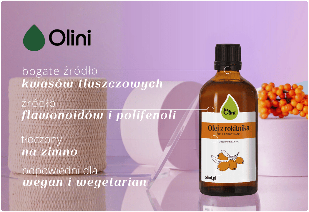 Olej z Rokitnika Nierafinowany Tłoczony na Zimno 100 ml Olini