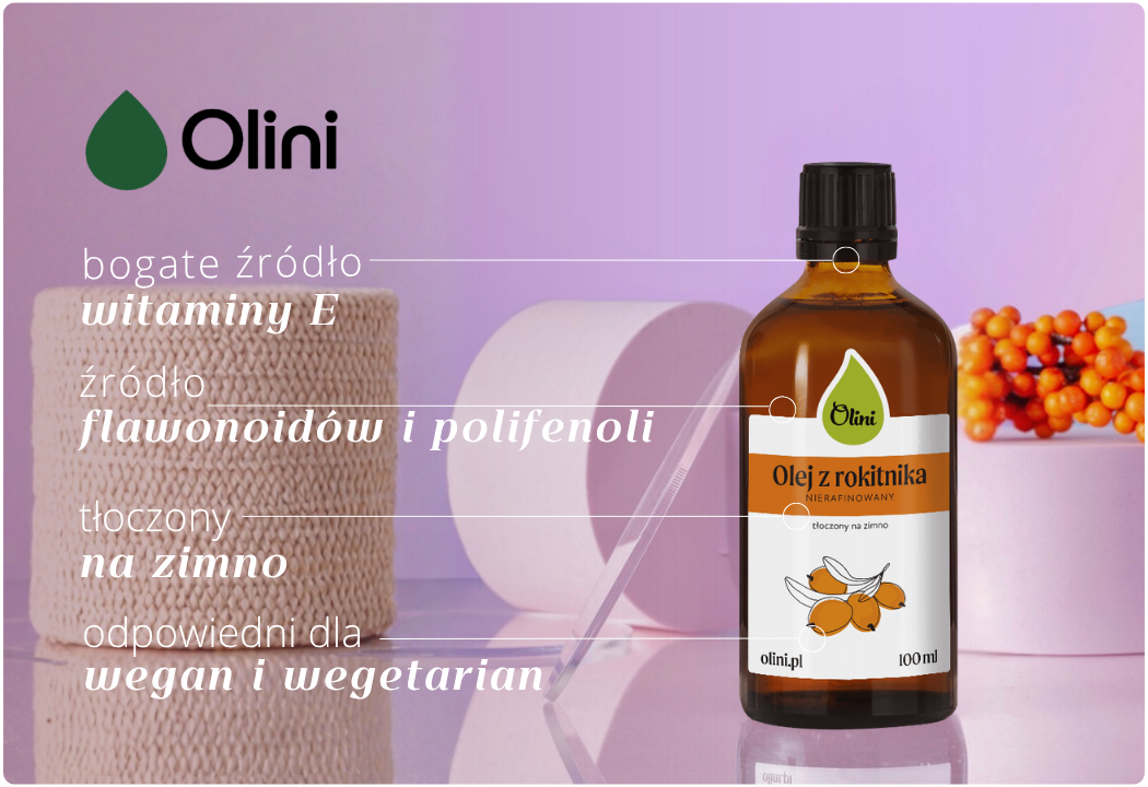 Olej z Rokitnika Nierafinowany Tłoczony na Zimno 100 ml Olini