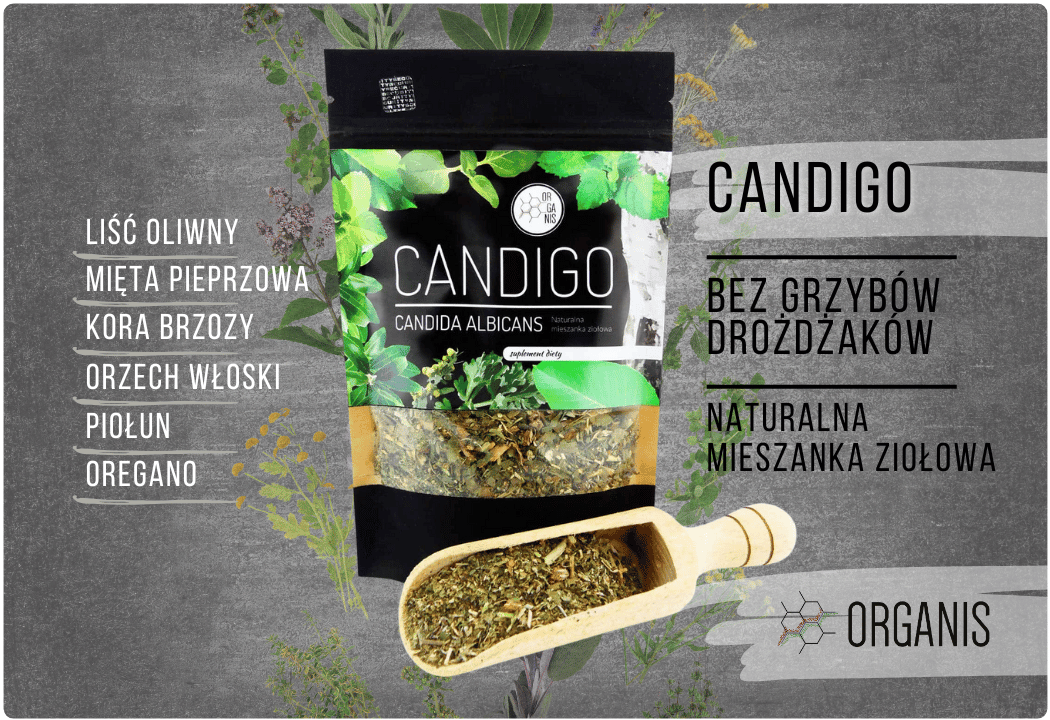 Candigo Bez Grzybów i Drożdżaków Naturalna Mieszanka Ziołowa 100 g Organis