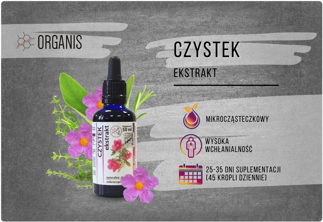Czystek Naturalny Ekstrakt Mikrocząsteczkowy 50 ml Organis
