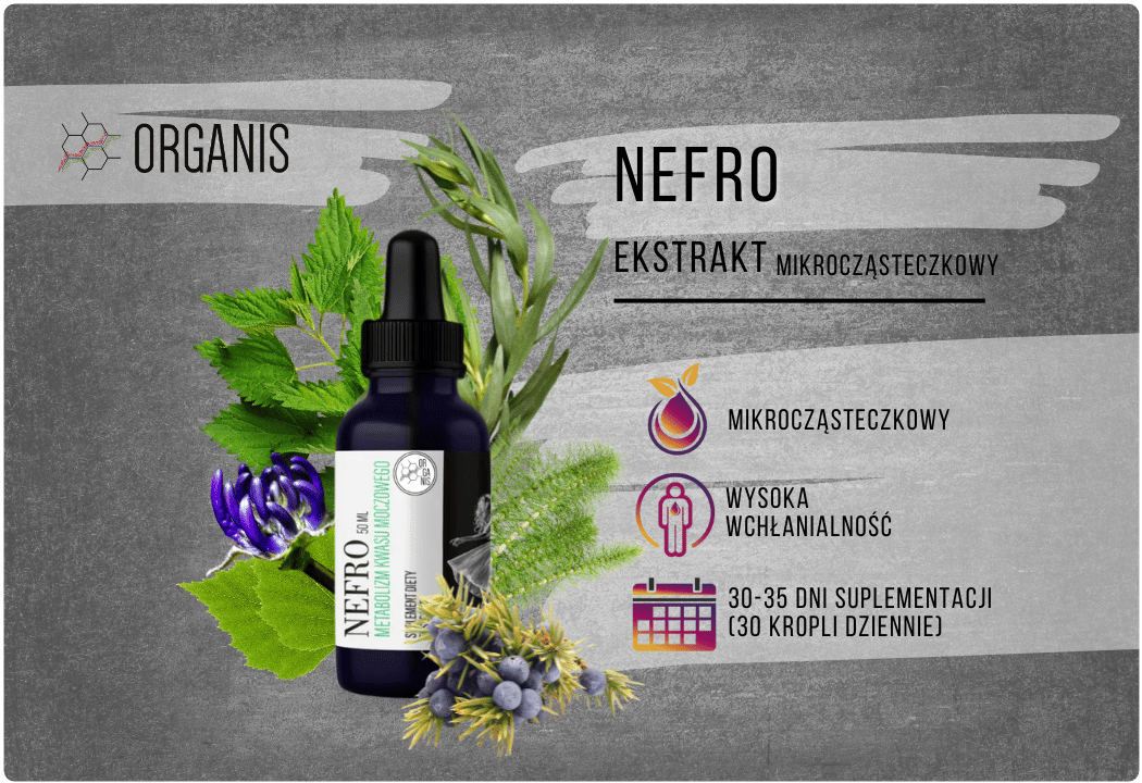 Nefro Metabolizm Kwasu Moczowego Ekstrakt 50 ml Organis