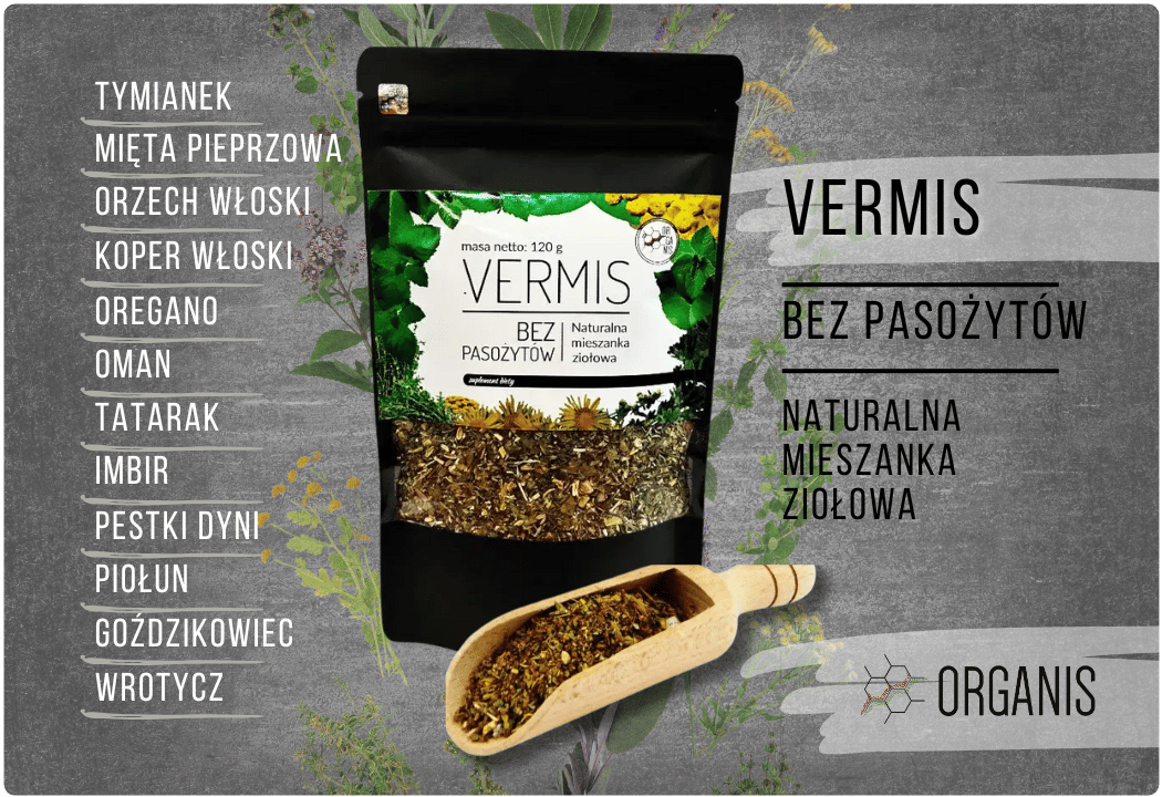VERMIS Bez Pasożytów Naturalna Mieszanka Ziołowa 120 g Organis