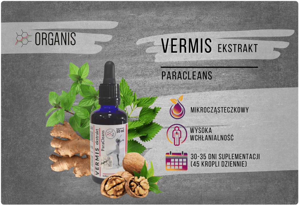 Vermis ParaCleans Wyciąg Ziołowy Mikrocząsteczkowy 50 ml Organis