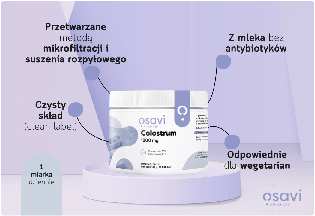 Colostrum 1200 mg Odporność Proszek 100 g Osavi
