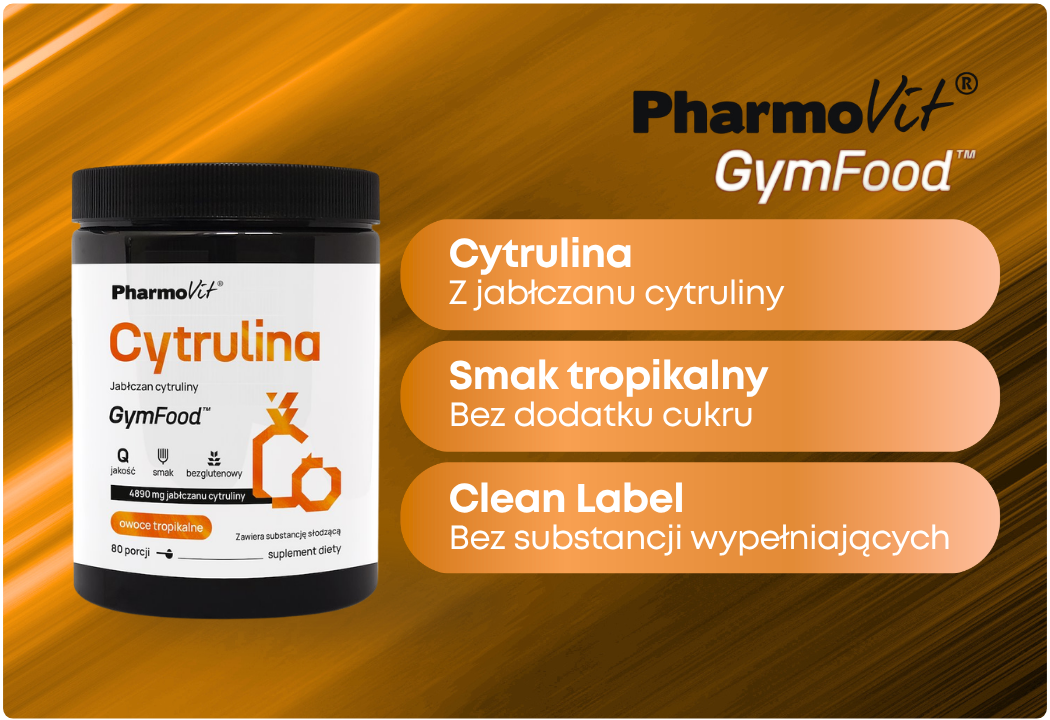 Cytrulina - Jabłczan Cytuliny Proszek o Smaku Owoców Tropikalnych 400 g Gym Food Pharmovit