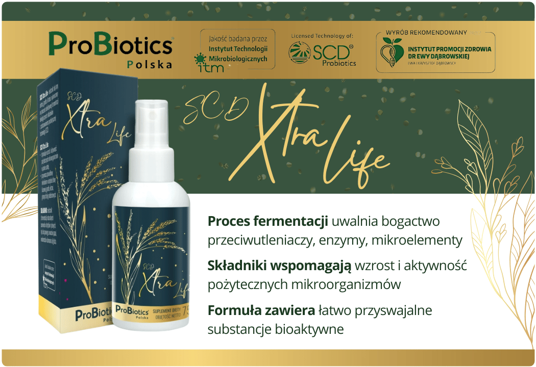 Ekstrakt Wspomagający Florę Przewodu Pokarmowego SCD Xtra Life Spray (75 ml) ProBiotics Polska