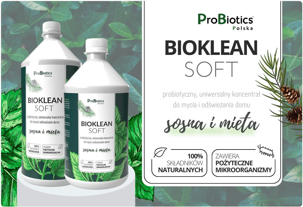 Płyn Koncentrat Uniwersalny do Mycia Powierzchni Bioklean Soft Probiotyki Sosna Mięta (1000 ml) ProBiotics Polska