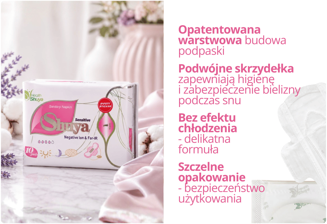 Podpaski Higieniczne Dzienne Bawełniane - Cienkie Bez Efektu Chłodzenia - Dyskretne 10 szt. Shuya Health Sensitive