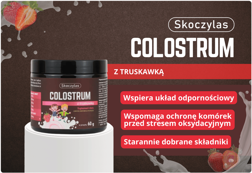 Colostrum z Truskawką Proszek 60 g Skoczylas 