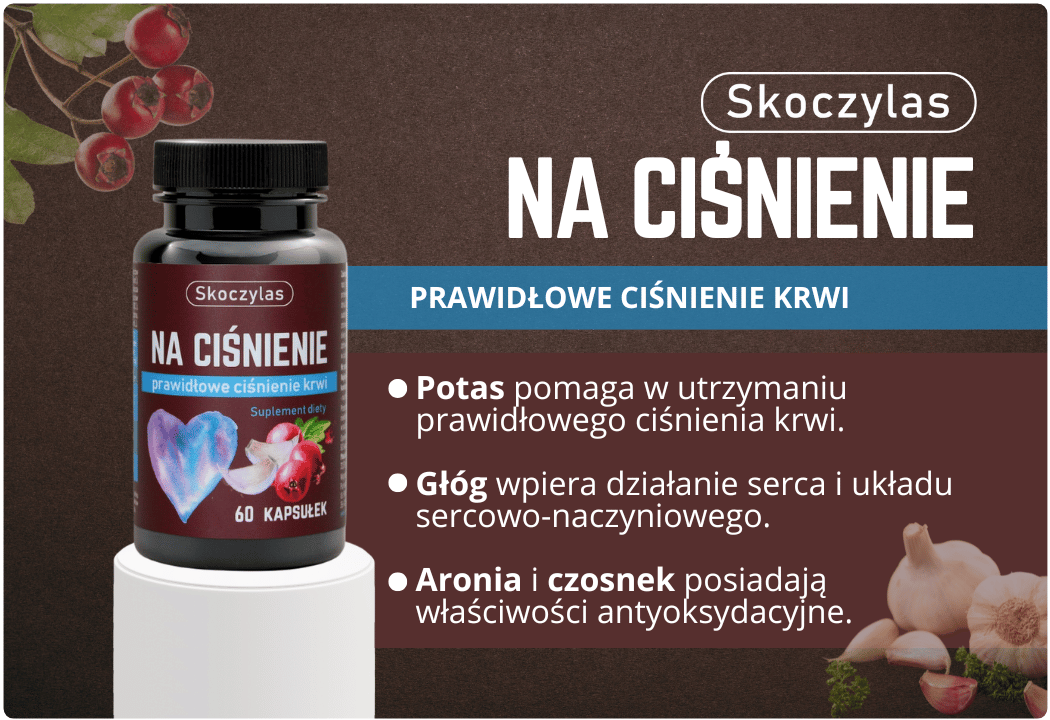 Na Ciśnienie Potas Głóg Aronia Czosnek (60 kaps) Skoczylas