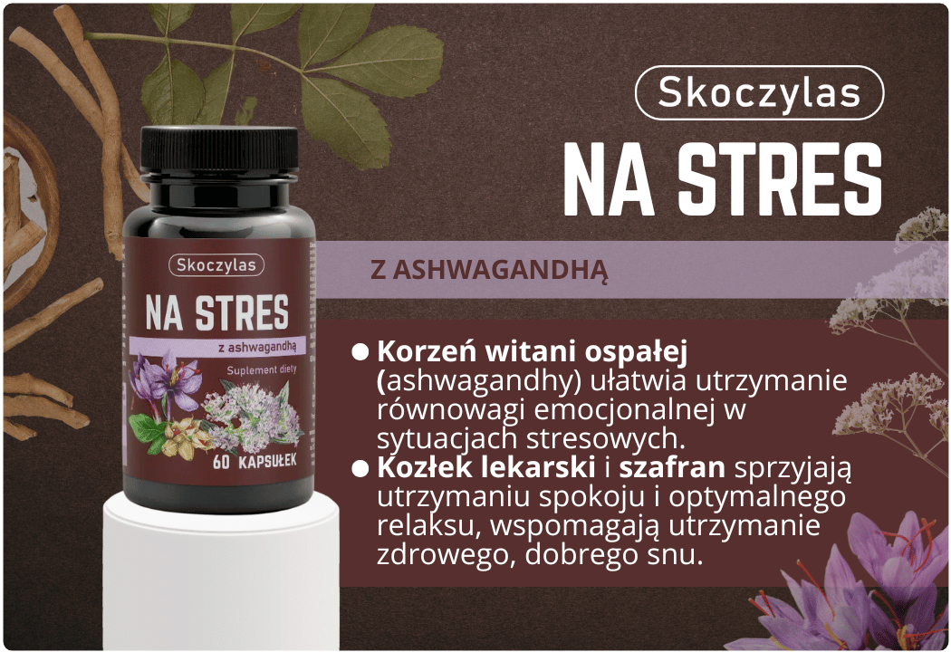 NA STRES Ashwagandha Kozłek Lekarski Szafran (60 kaps) Skoczylas