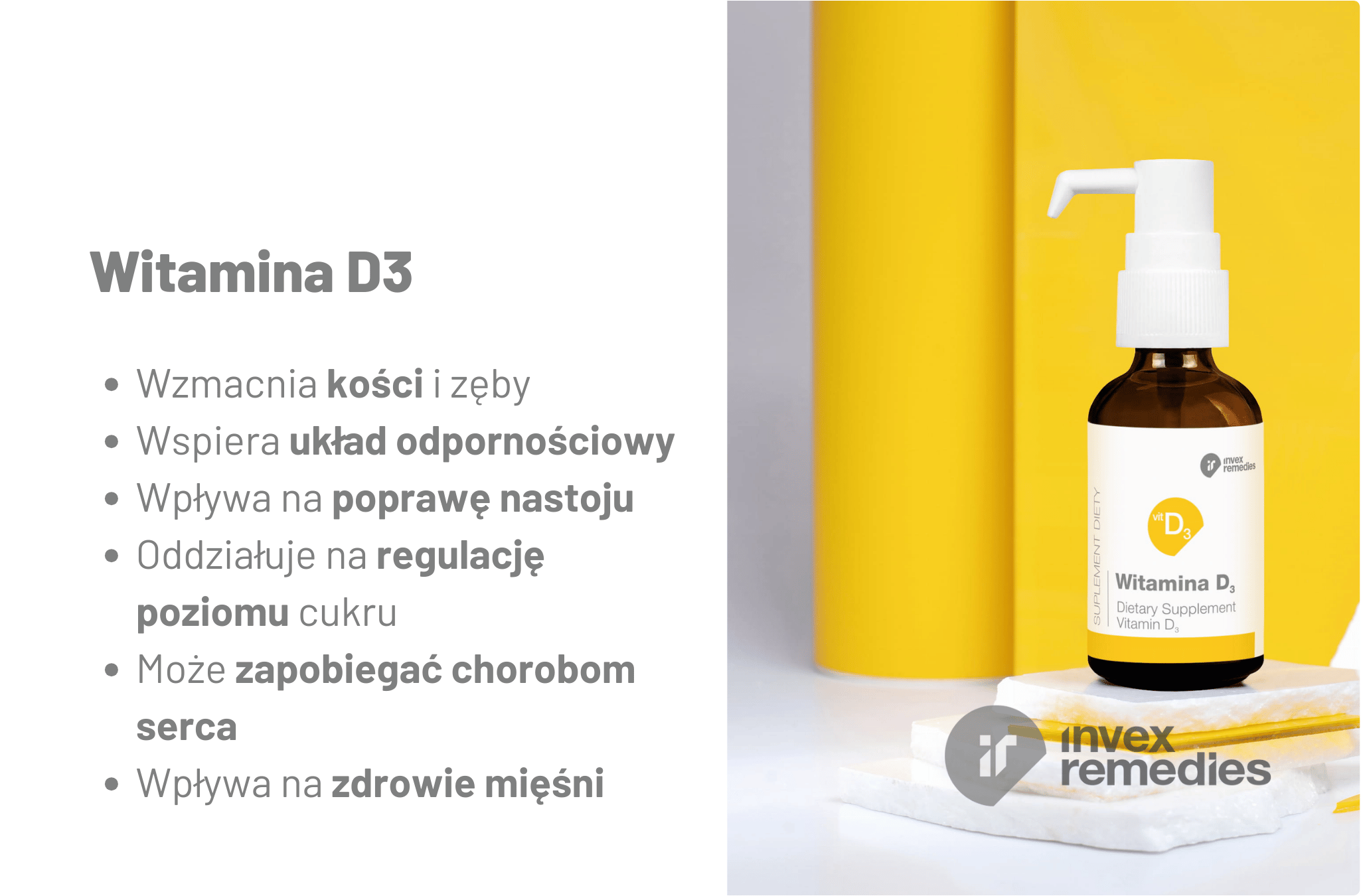 Witamina D3 2000 IU w Kroplach 30 ml Invex Remedies